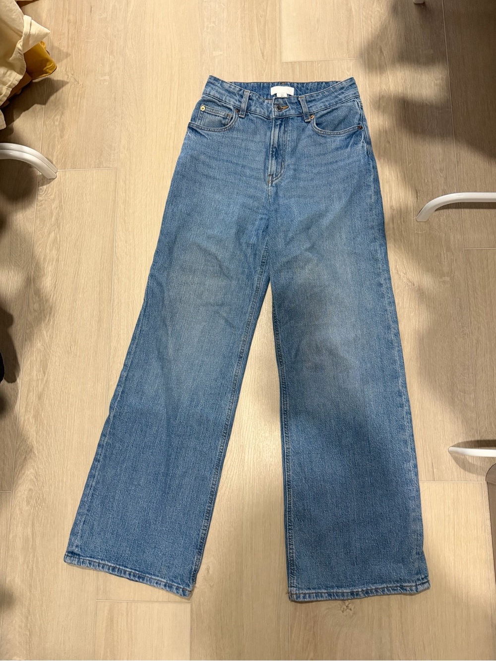 Medium Light Wash Wide Leg Jeans